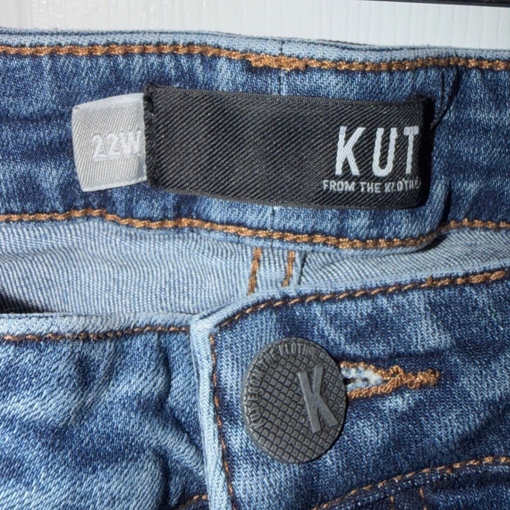 Kut from the Kloth Catherine Boyfriend Shorts Womens‎ 22W Blue Excellent Raw Hem - Picture 2 of 5